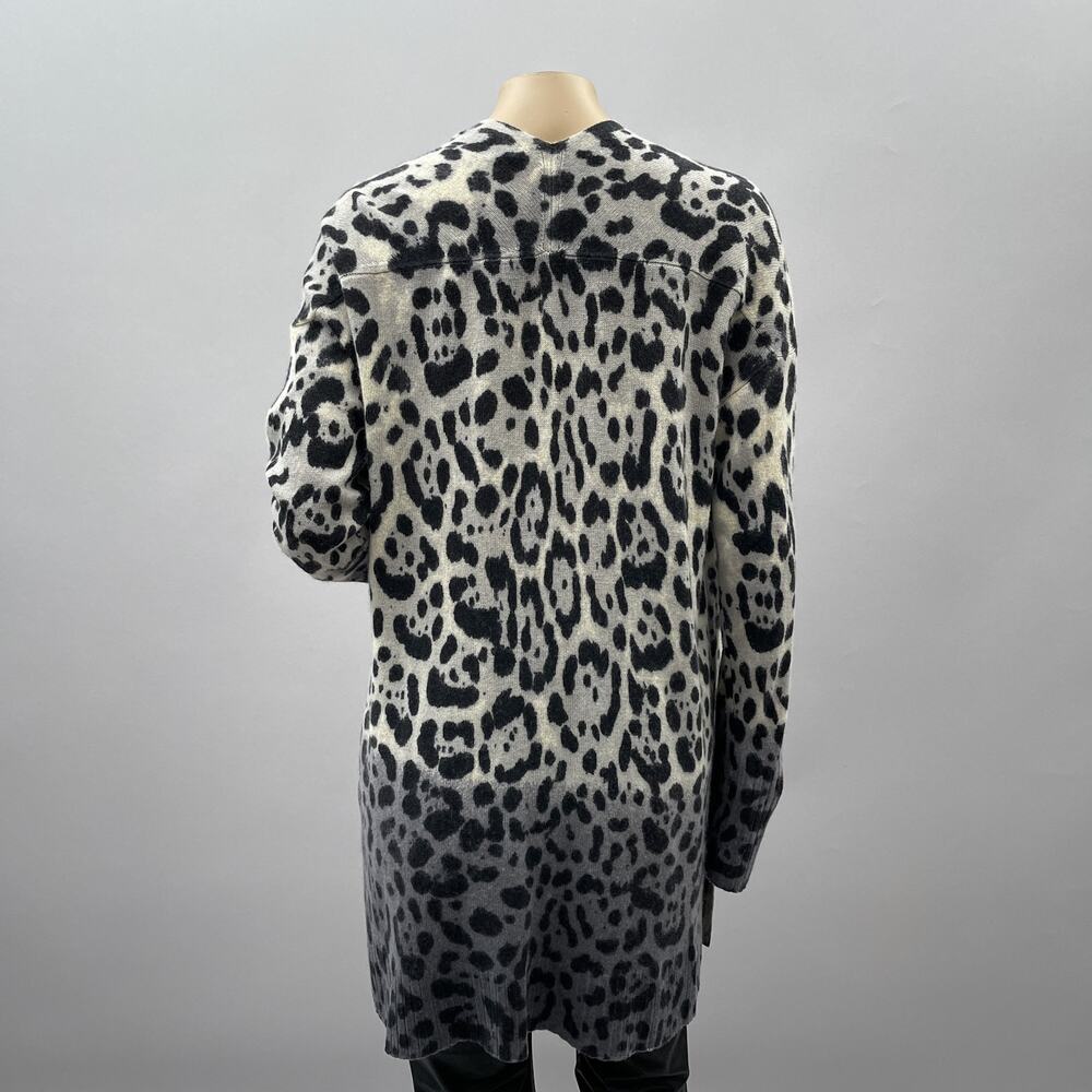 360 Cashmere Cardigan Sweater Womens S Jocelyn Leopard Dip Dye Longline Designer - Picture 4 of 11